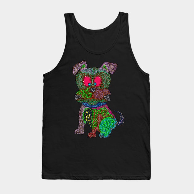 Psychedelic Puppy Tank Top by NightserFineArts